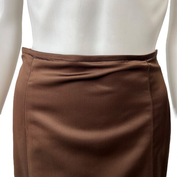 Maria Pinto Brown Silk Long High Waist Flared Skirt size 0-2 - Picture 2 of 11